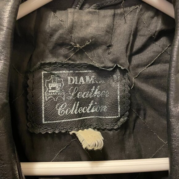 Vintage 1990s Diamond REAL Leather Collection Motorcycle Jacket - Women's - Picture 2 of 6